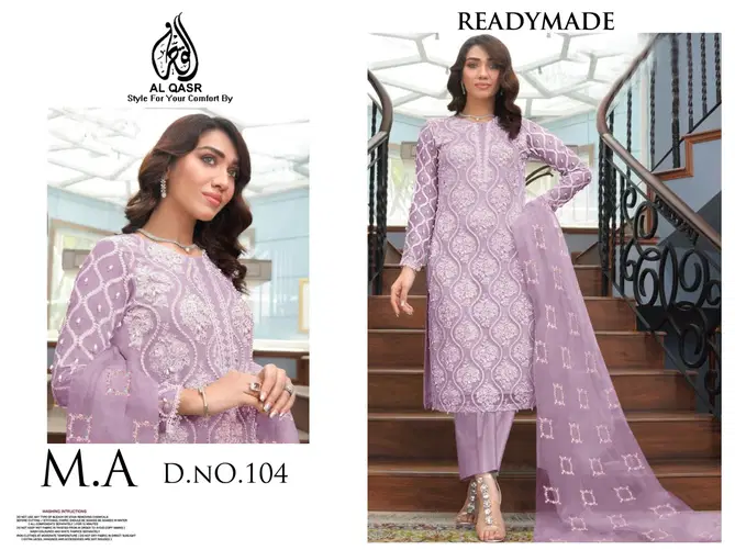 MA-104 AL-Qasr Georgette Kurti With Bottom Dupatta Wholesale In India